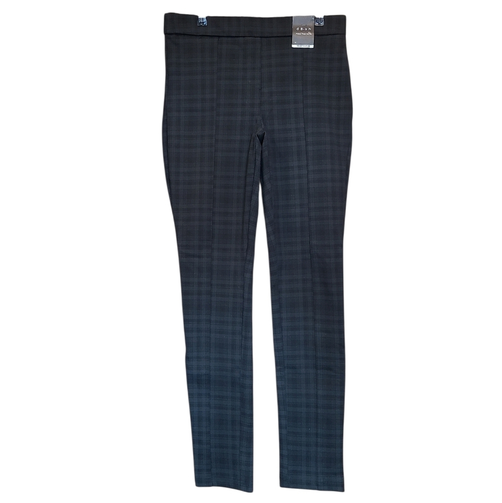 Women's Dash Ponte Plaid Leggings Black & Charcoal Med NWT's - Picture 3 of 13
